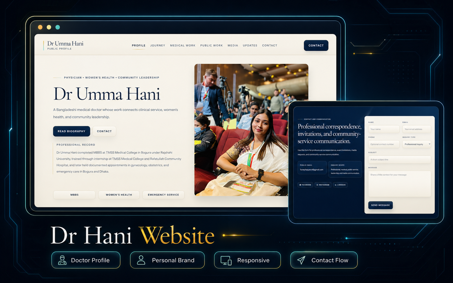 Dr Hani Website project evidence visual