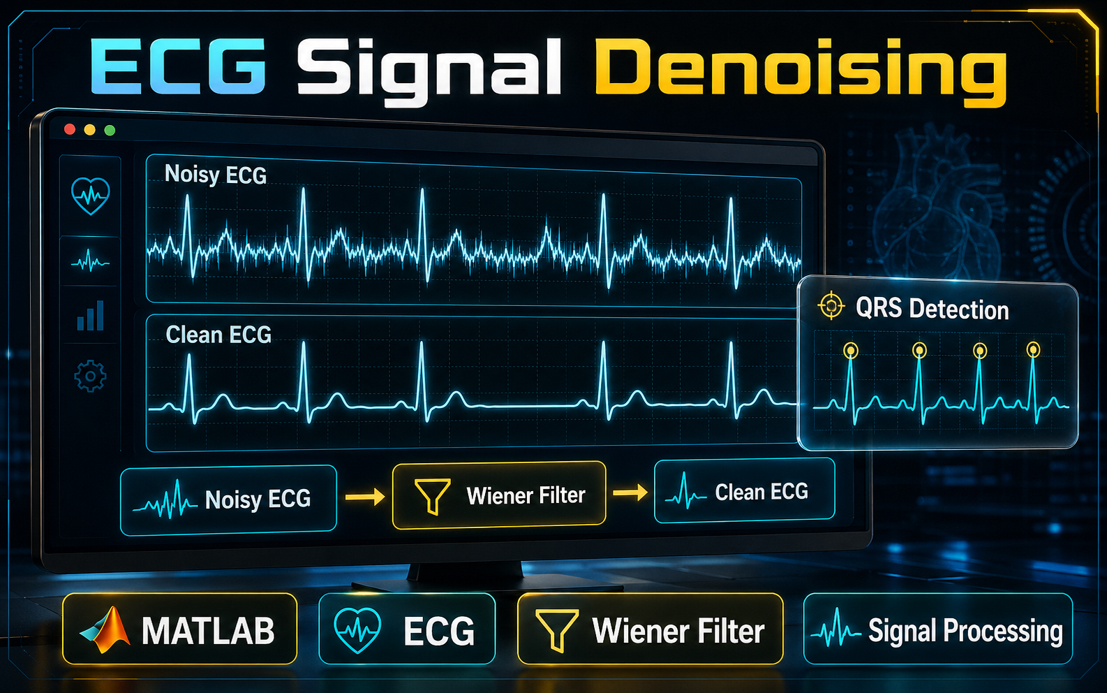 ECG Signal Denoising with Wiener Filtering project evidence visual