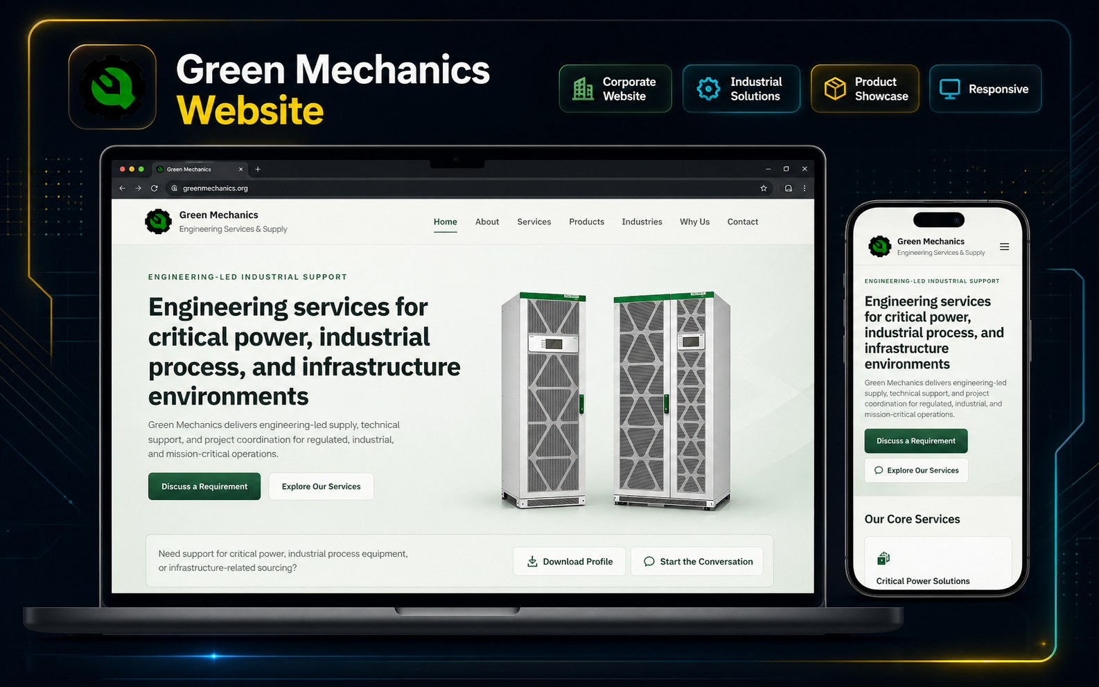 Green Mechanics Website project evidence visual