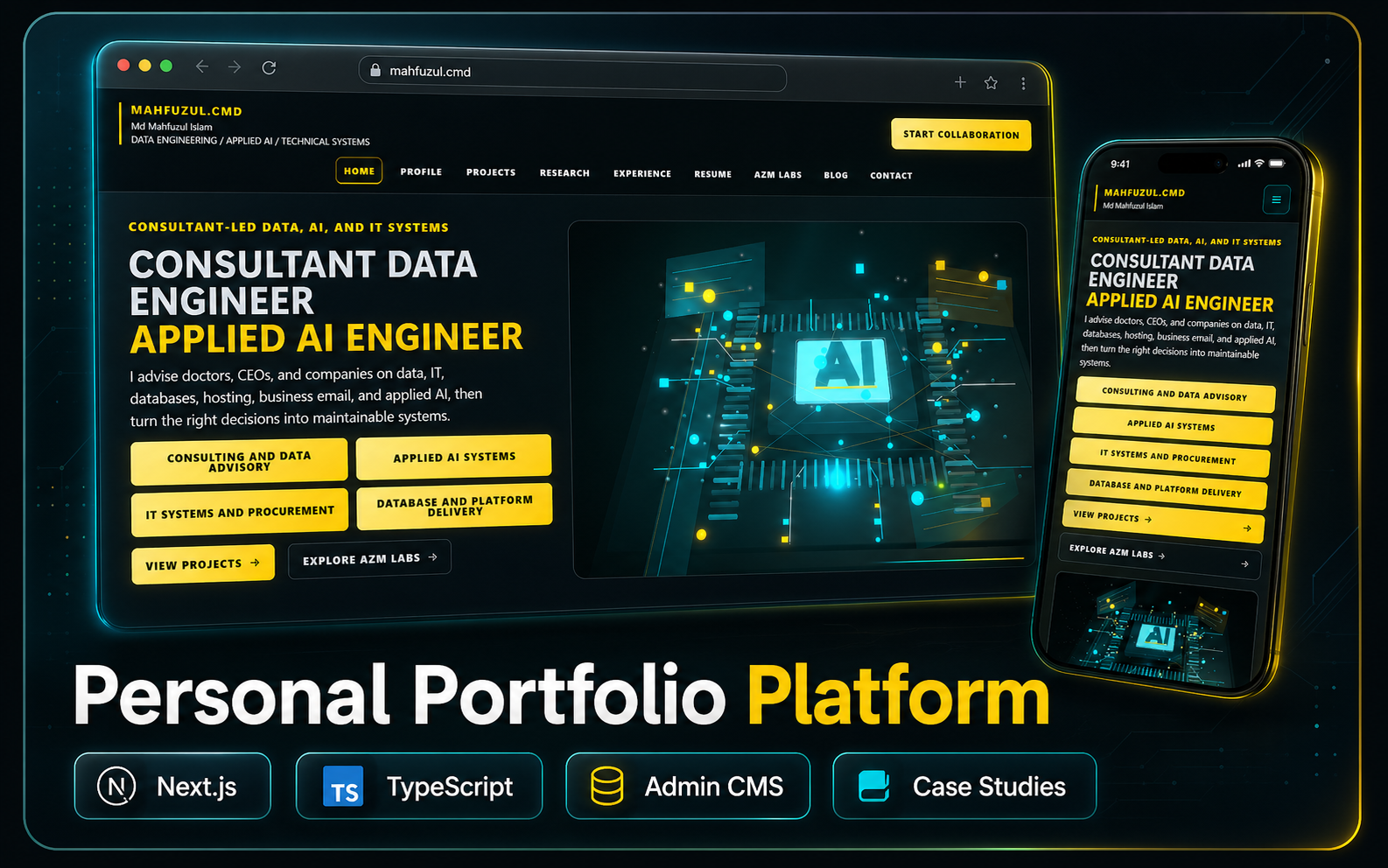 Personal Portfolio Platform project evidence visual